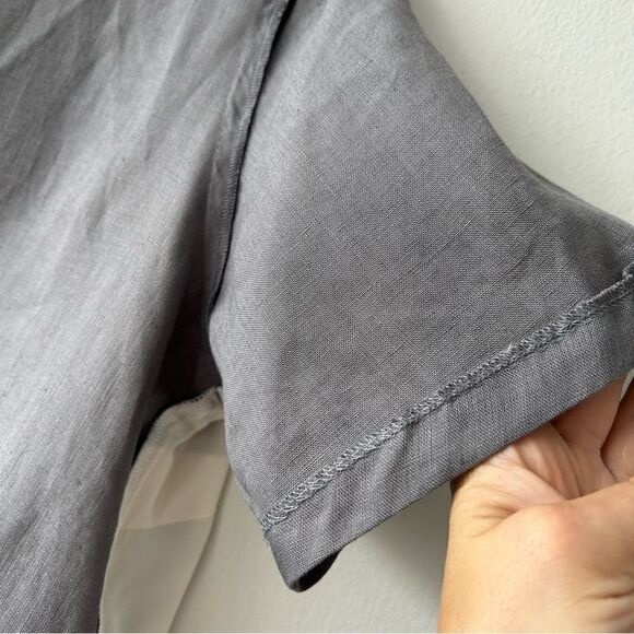 Marina Rinaldi Dumas Linen Leopard Print Short Sleeve Shift Dress - Picture 8 of 10